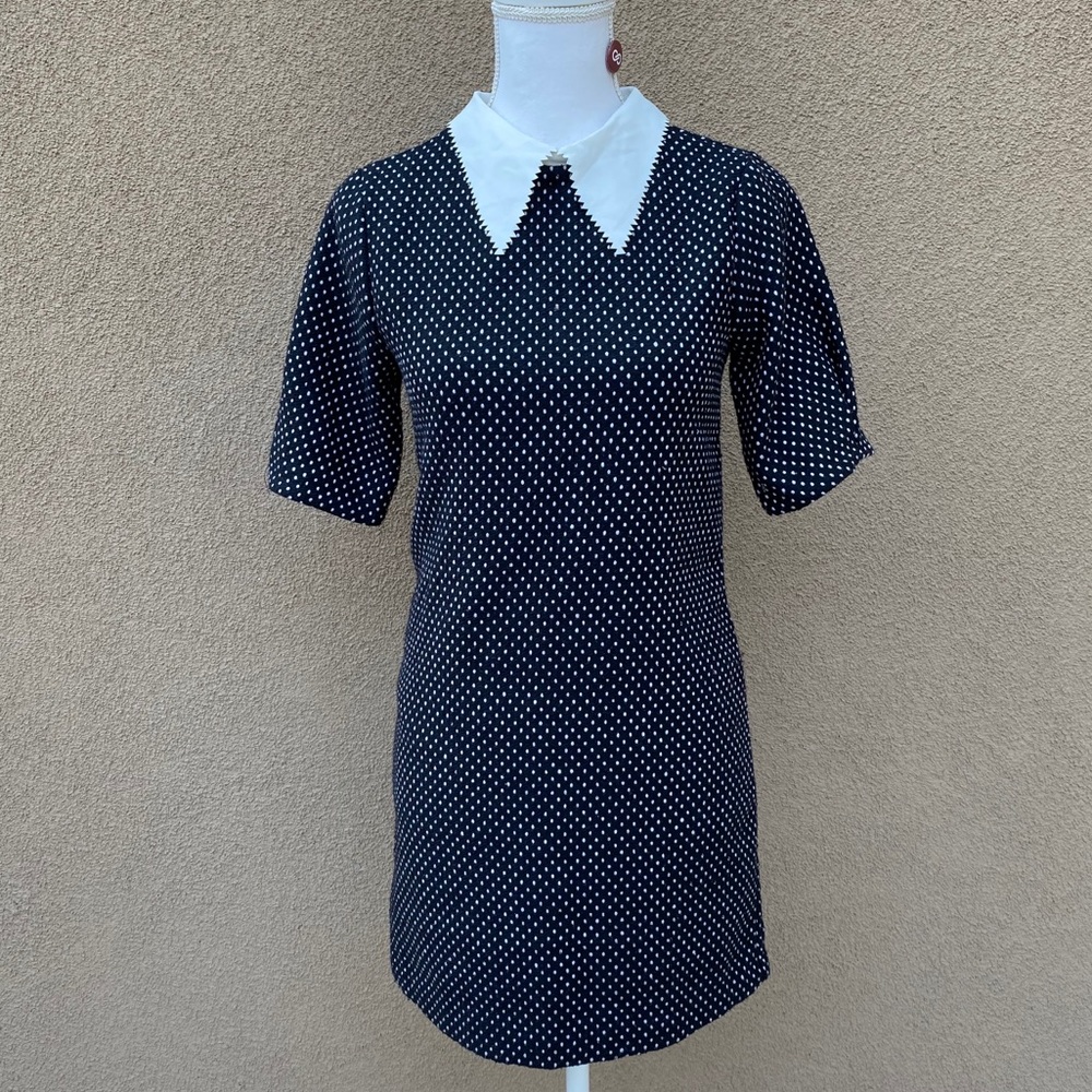 💕6 listings/$12💕 London lace polka dot XS dress removable necklace